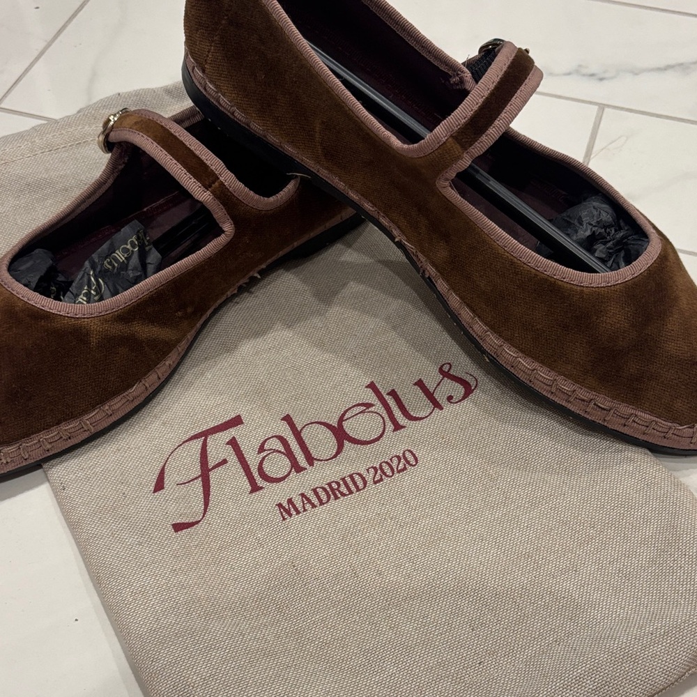FLABELUS BALLET FLAT VELVET BROWN
